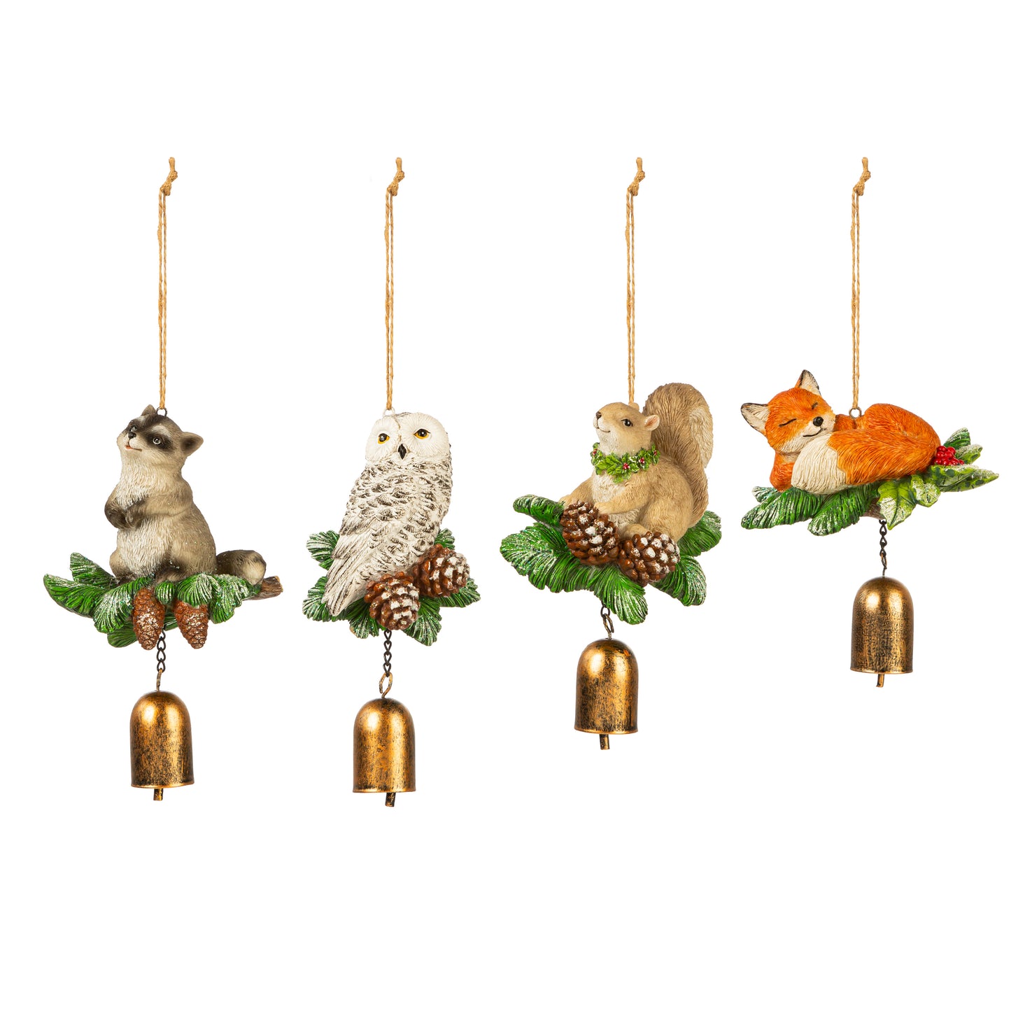 WOODLAND ANIMAL RESIN GARDENBELL