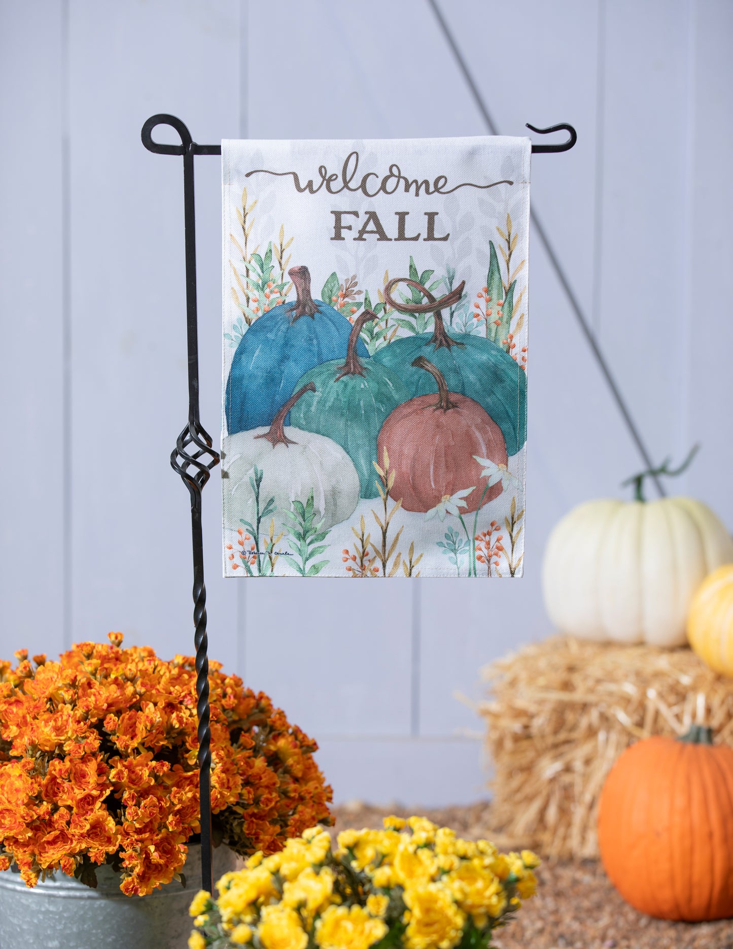 WELCOME FALL PUMPKINS BURLAP GF