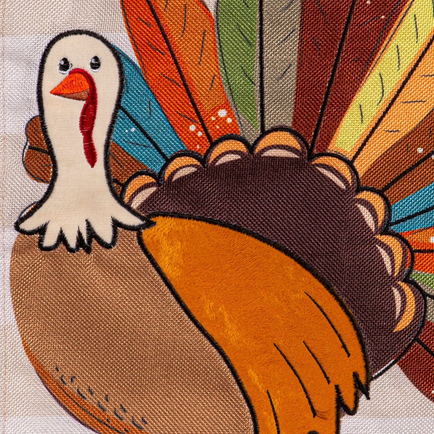 TOM TURKEY THANKSGIVING BURLAP GARDEN FLAG