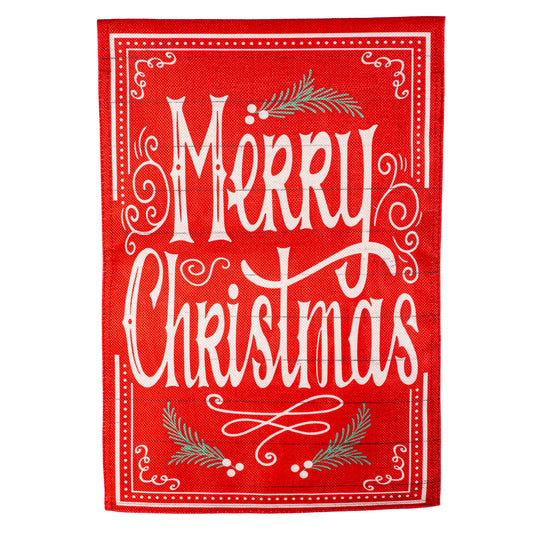 QUAINT MERRY CHRISTMAS SIGN FLAG