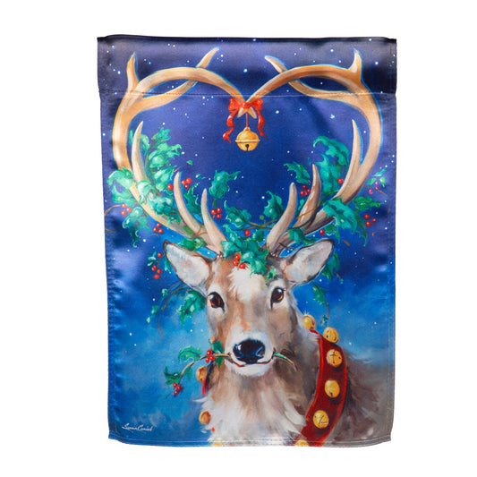 SANTA'S RAINDEER LUSTRE GDN FLAG