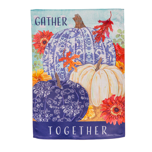 CHANGING SEASONS PUMKINS SUEDE GARDEN FLAG