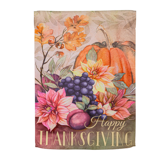 HAPPY THANKSGIVING SUEDE GARDEN FLAG