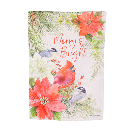 MERRY & BRIGHT CARDINAL GARDEN FLAG