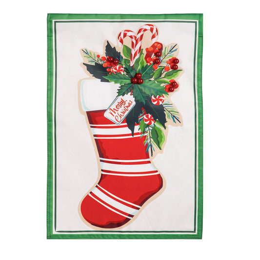 MERRY CHRISTMAS STOCKING GARDEN FLAG