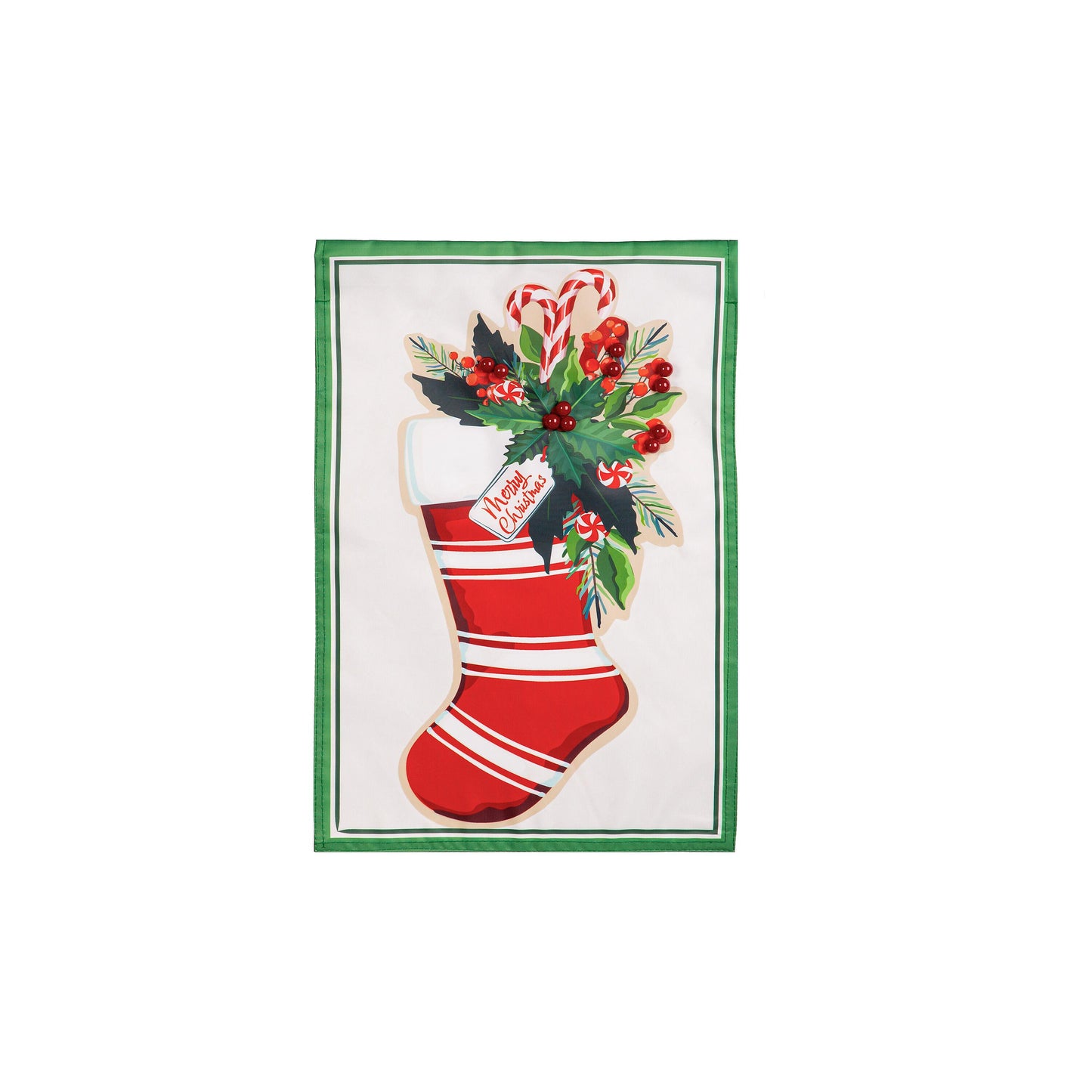 MERRY CHRISTMAS STOCKING GARDEN FLAG