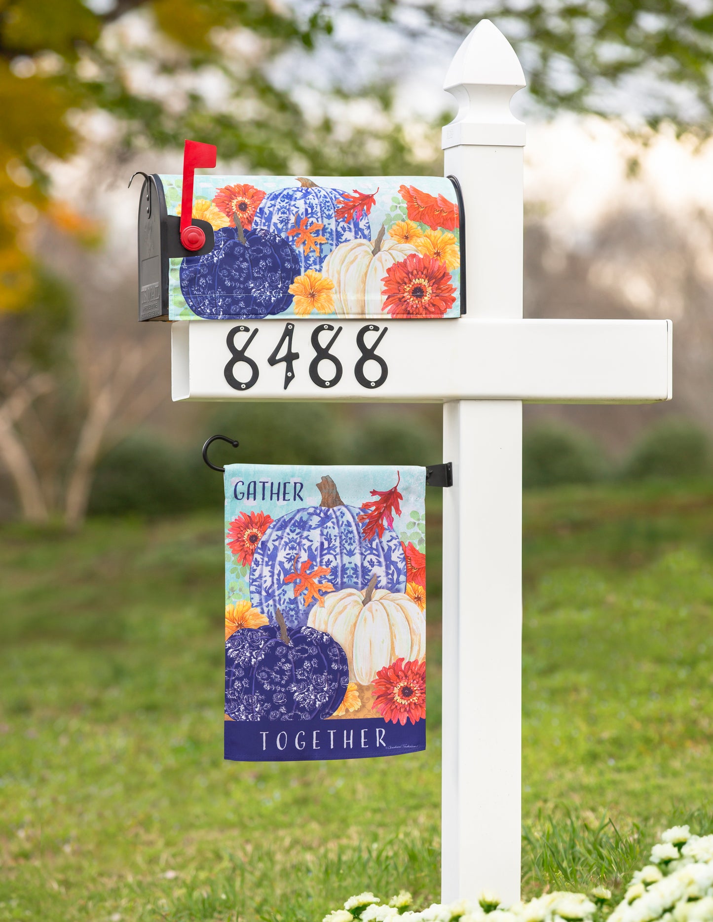 CHANGING SEASONS PUMPKINS MAILBOX COVER