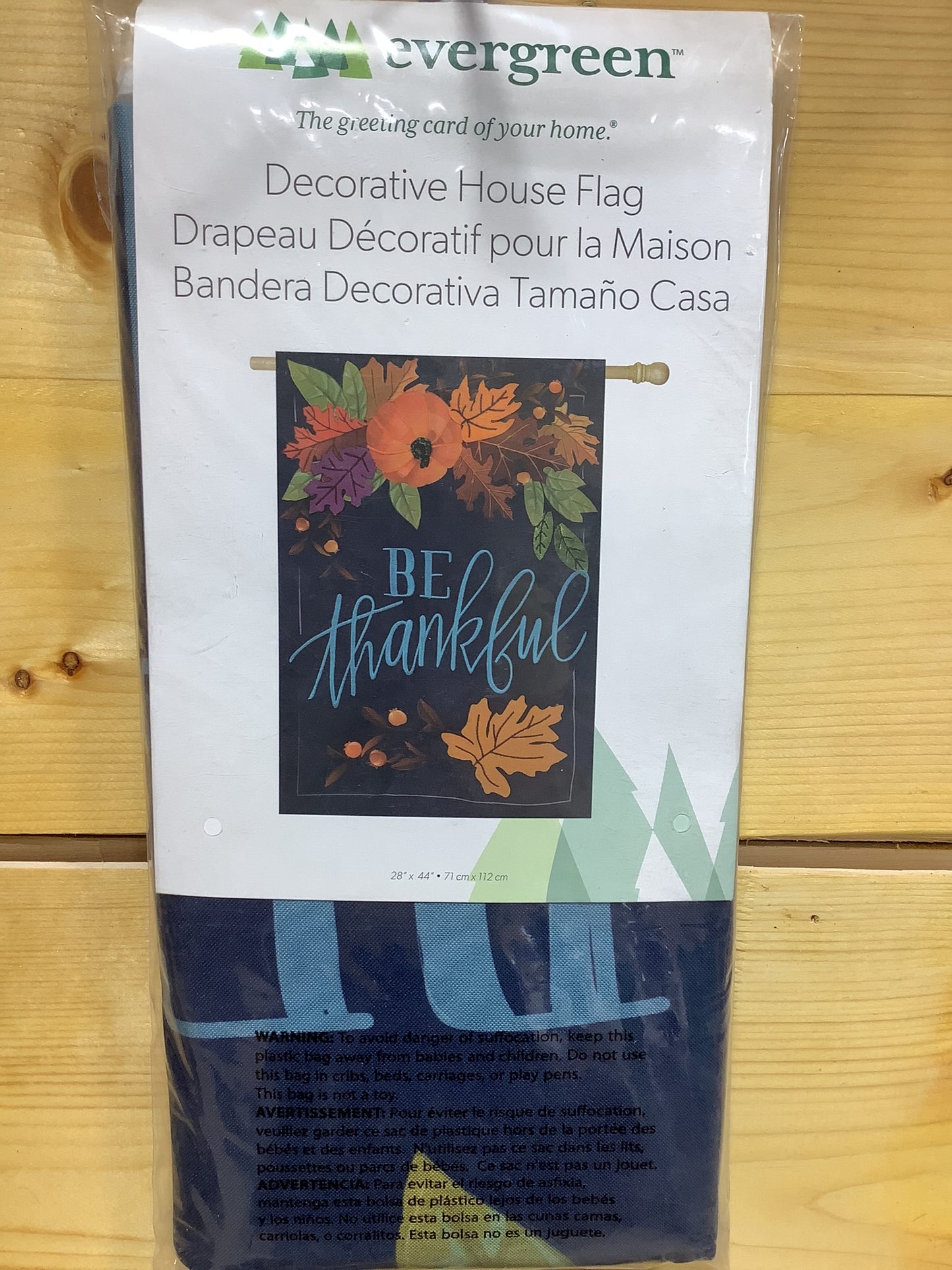 BE THANKFUL LINEN FLAG