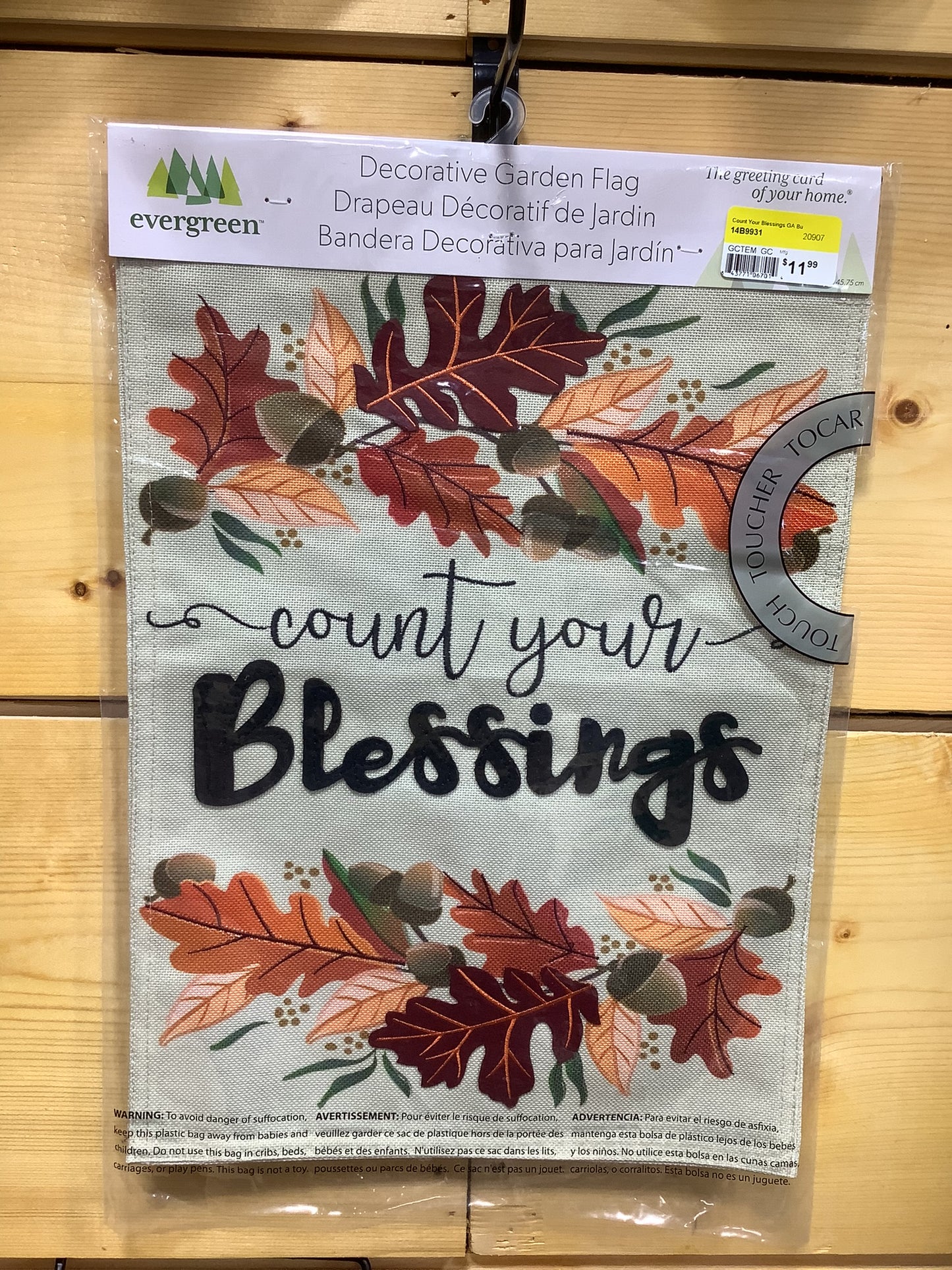 Count Your Blessings GA Burlap FLAG