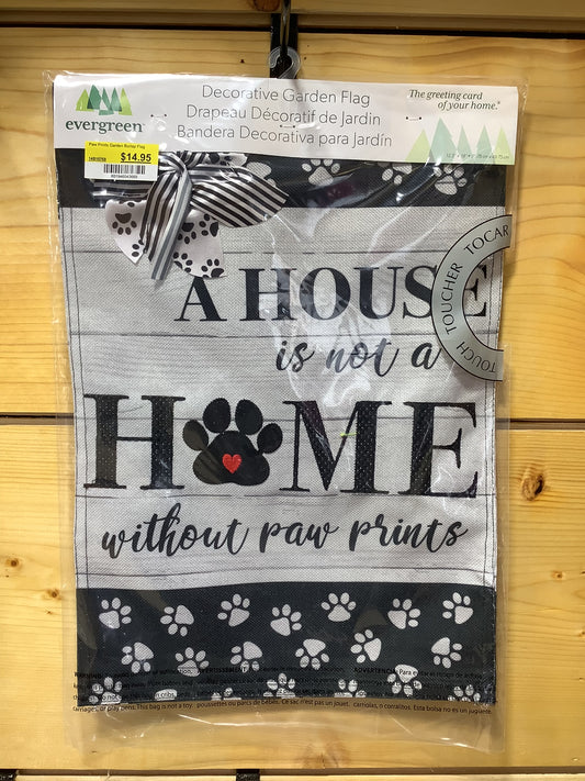 Paw Prints Garden Burlap Garden Flag