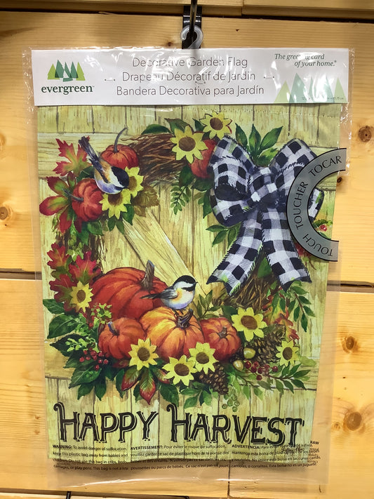 HARVEST WREATH GARDEN FLAG