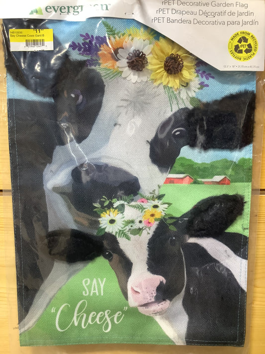 Say Cheese Cows Garden Flag