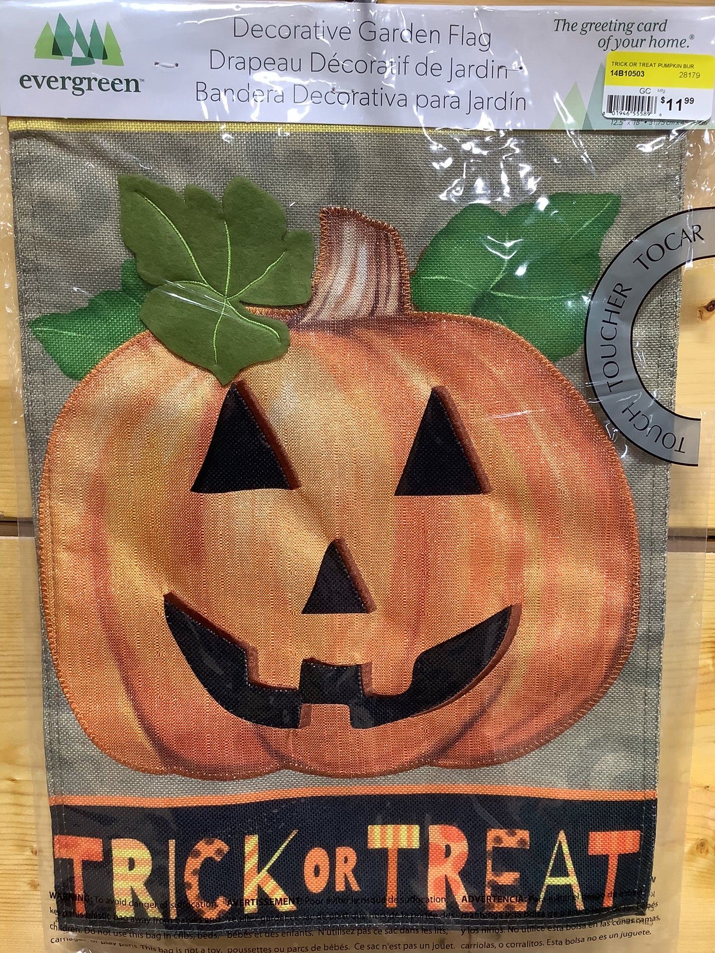 TRICK OR TREAT PUMPKIN BURLAP FL